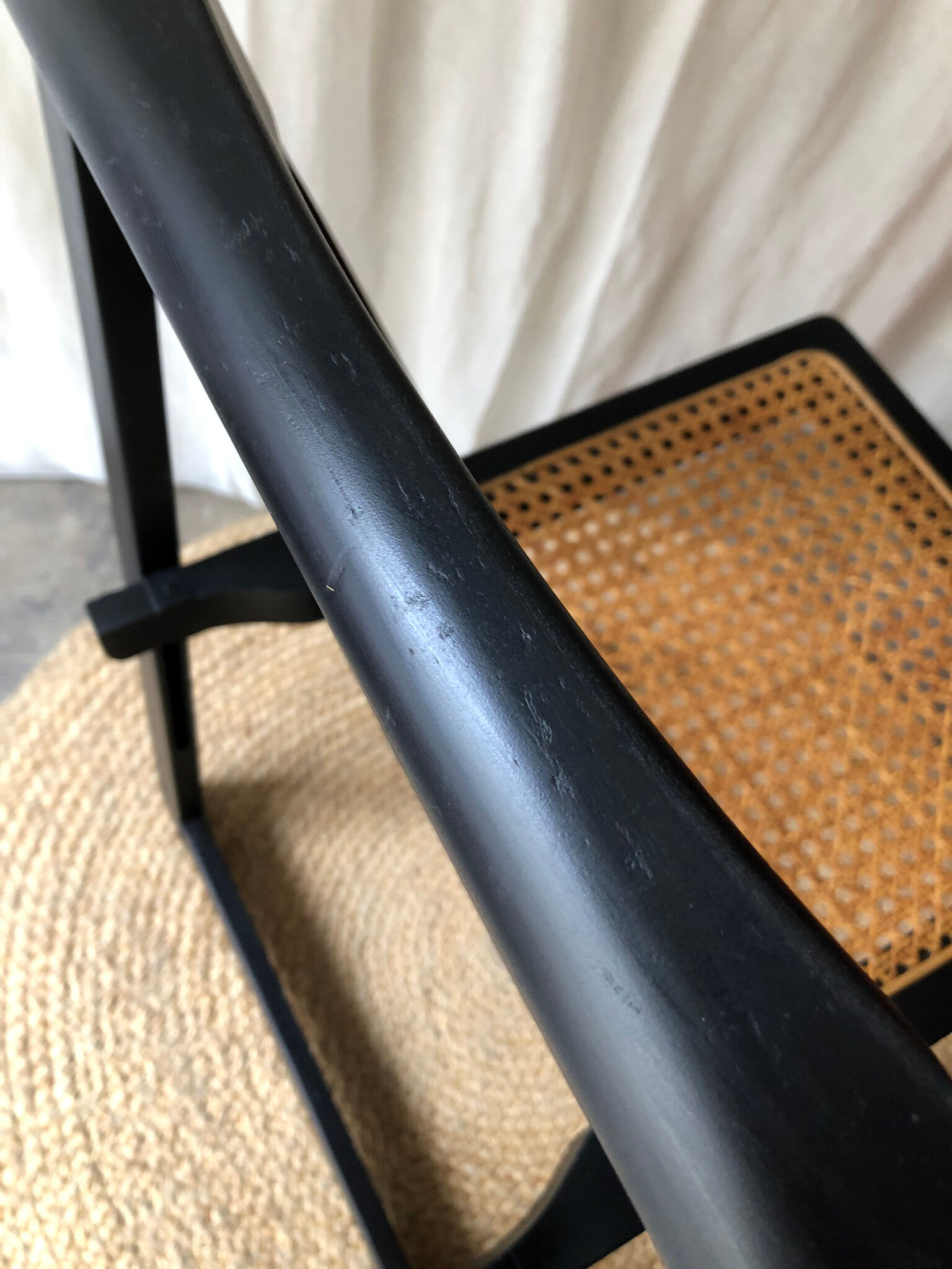 Set of 4 folding chairs caned