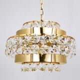 Lustre Bakalowits Vienna in gilded brass and diamond crystals, Austria, 1970