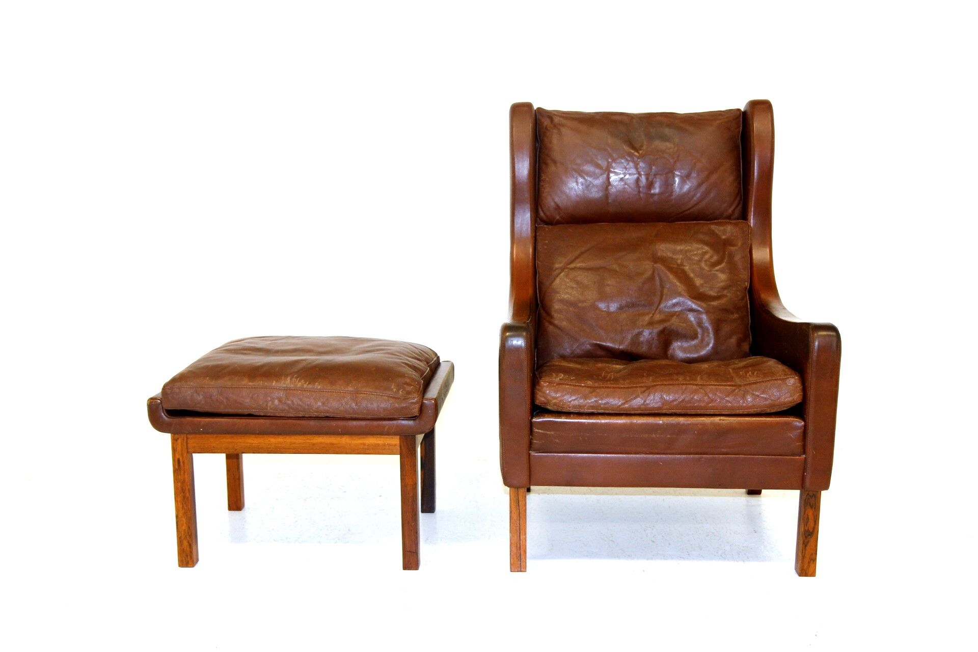 Scandinavian leather armchair, Denmark, 1960