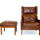 Scandinavian leather armchair, Denmark, 1960