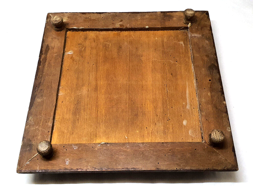 Rug contour wood faience decorated pattern red/bordeaux