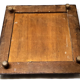 Dessous de plat contour bois faïence décoré motif rouge/bordeaux