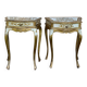 Pairs of Florentine bedside tables in gilded wood.