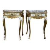 Paires de chevets florentins en bois doré
