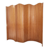 Paravent en bois ondulé vintage années 60