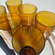 Verres ambrés soufflés années 60