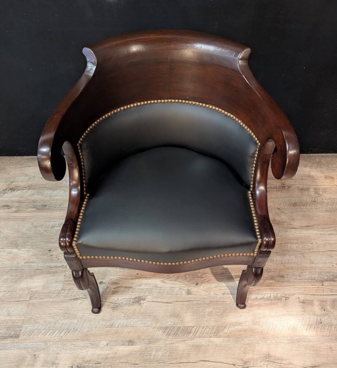 Empire period mahogany cross-back armchair