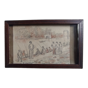 Dessin pierre castagnez 1947 castillon