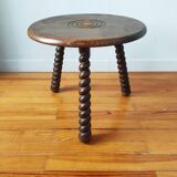 Brutalist tripod coffee table 1950