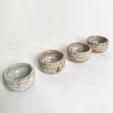 Set of 4 vintage stoneware shells
