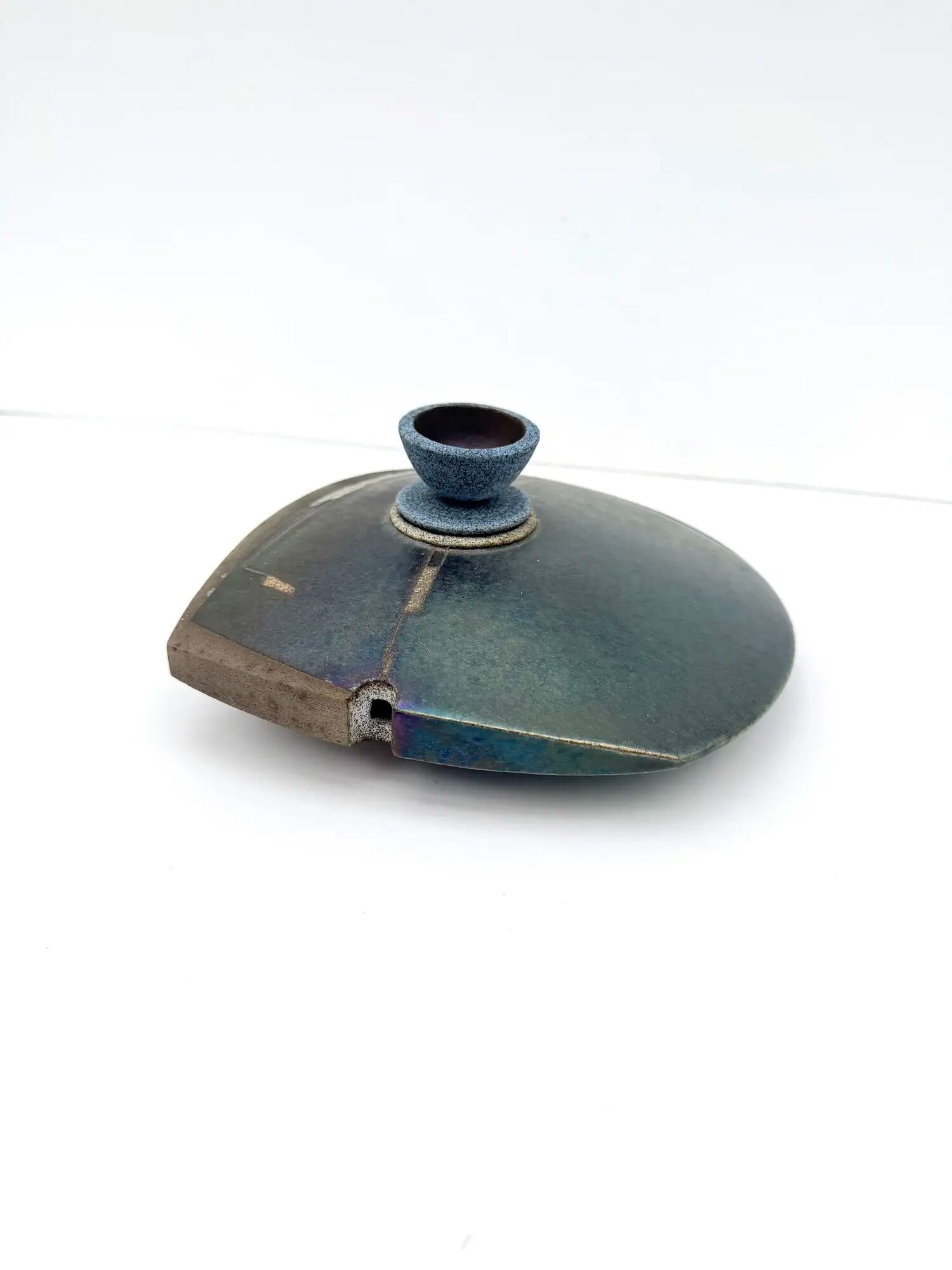 Signed raku ceramic sculpture