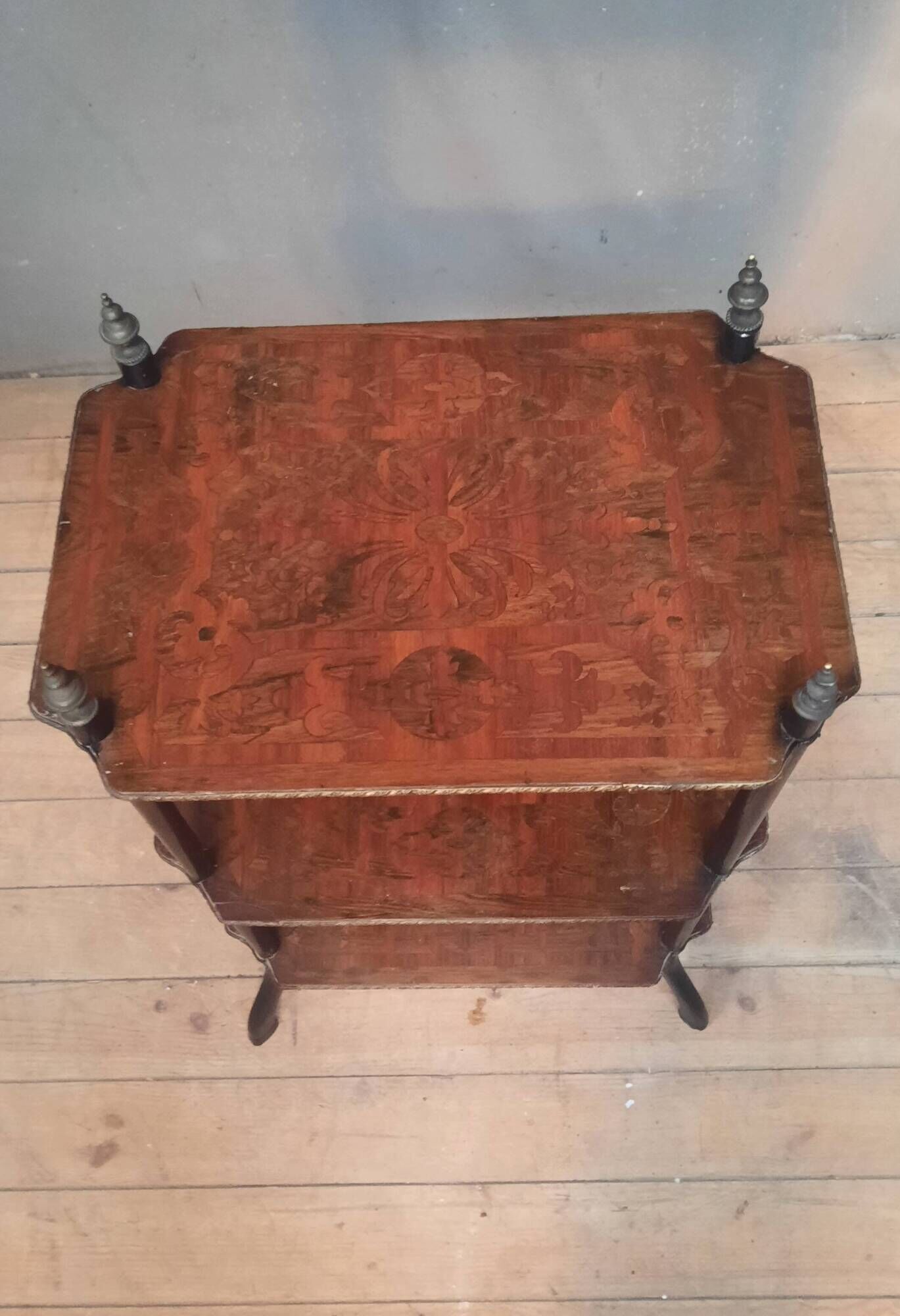 Napoleon III etagere in marquetry