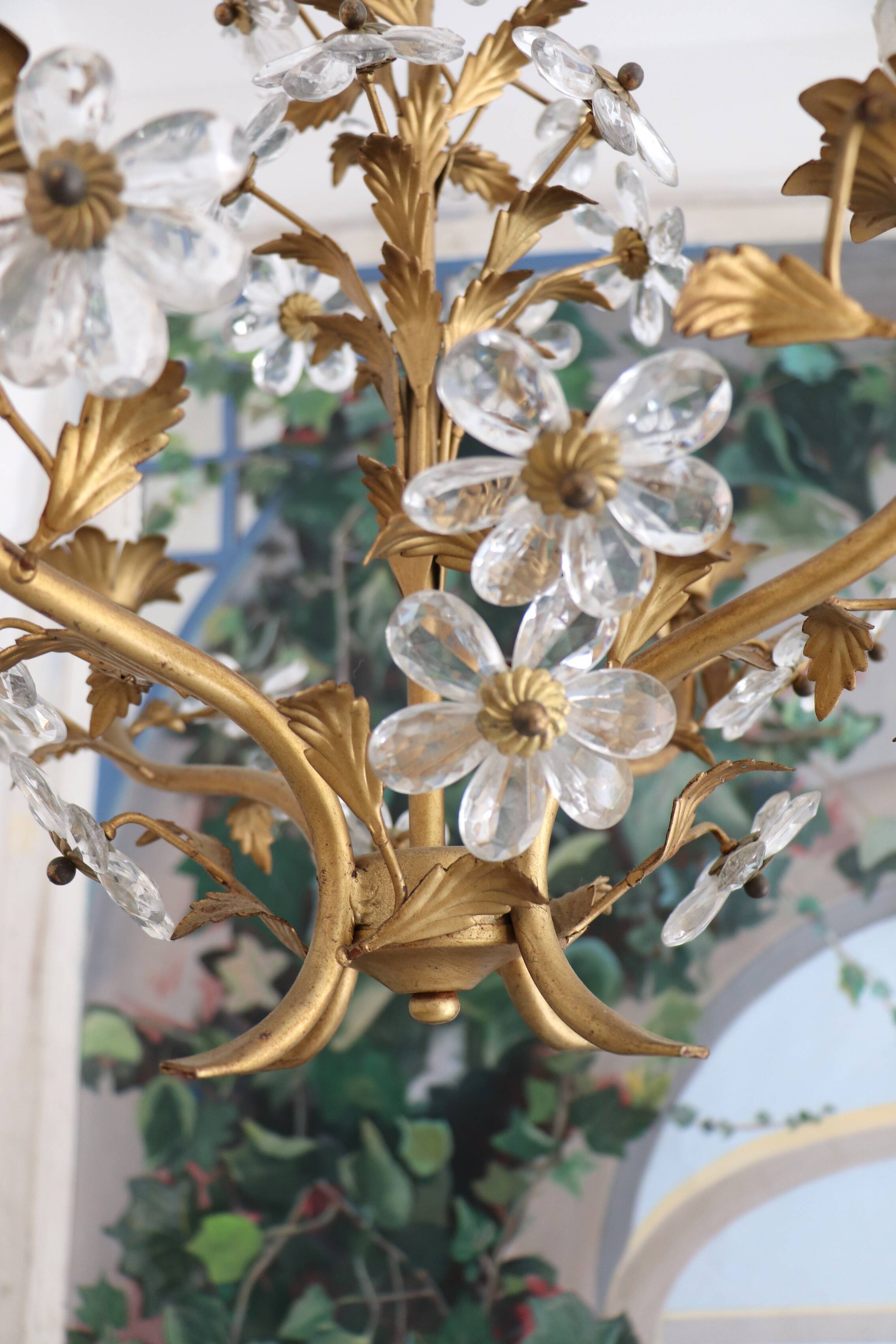 Lustre aux fleurs,  style Florentin XXème