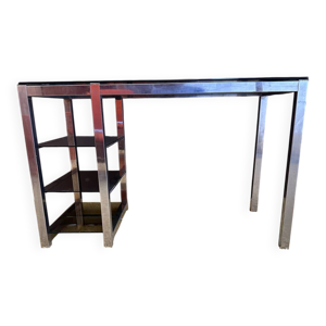 bureau métal et verre