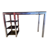 Metal and smoked glass desk