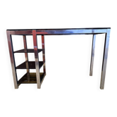 Metal and smoked glass desk