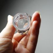Antique crystal decanter from Nancy, engraved, circa 1920-1930.