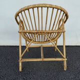 Armchair child wicker shell 70s
