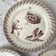 Trio of dessert plates Terre de Fer, faience digoin Sarreguemines, Buffon model