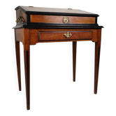Bureau d'écriture portable en amboyna et ébène du XVIIIe siècle, support sur mesure