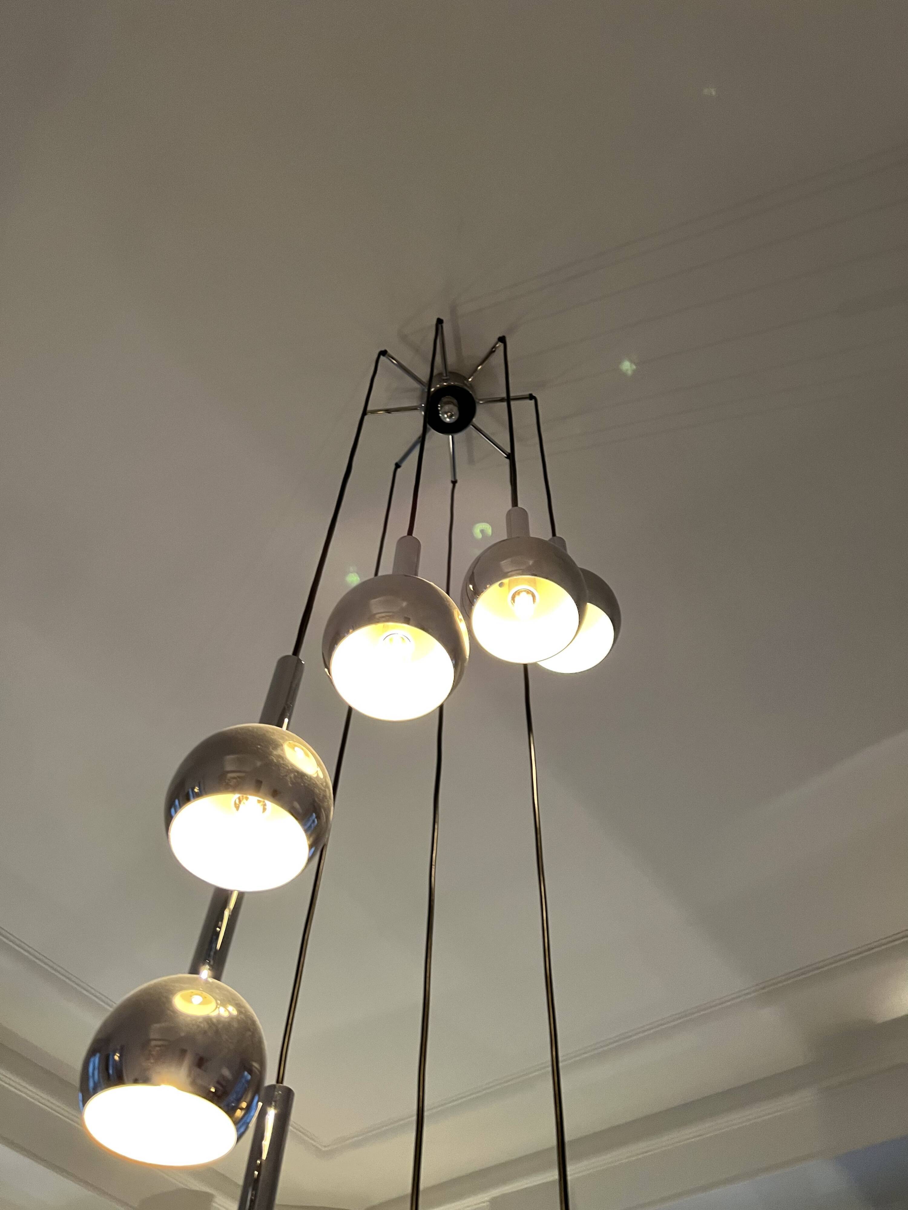 Suspension 70s chrome 8 globes