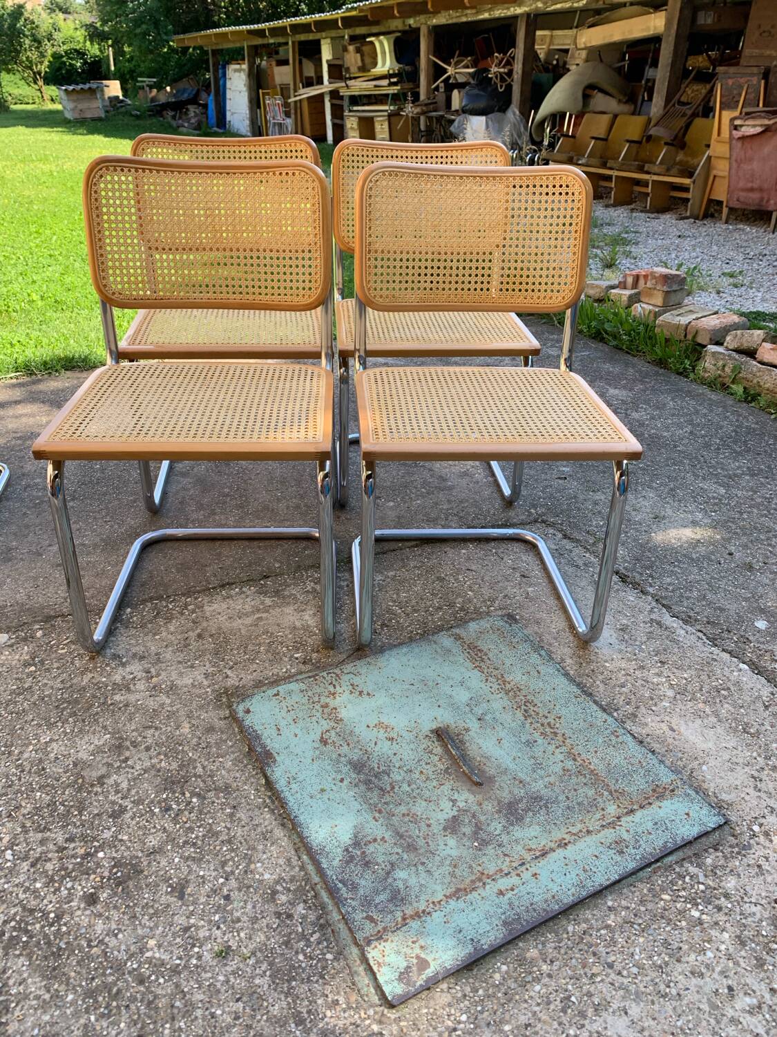 4 chaises italiennes du milieu du siècle Marcel Breuer B32 Cesca, années 70