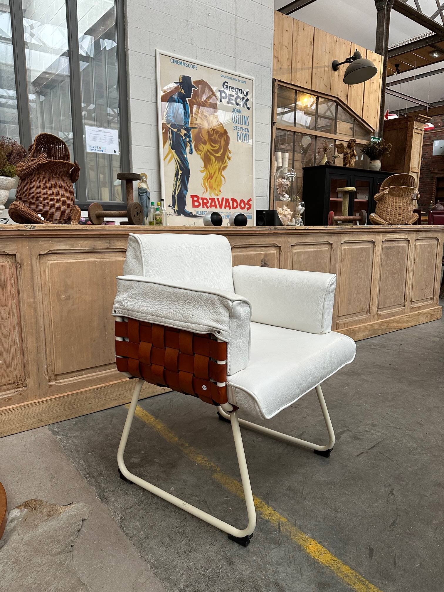 80s leather armchair