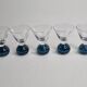 Set of 5 ball-shaped ball-shaped liquor glasses in a bubbled glass