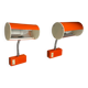 Pair of orange wall sconces from the 1970s by Ateljé Lyktan.