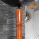 Vintage wooden metal floor lamp from the 80s.