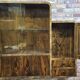 Vitrine Art Déco en noyer rénovée avec bar, rétro, vintage, années 40