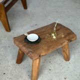 Small side table or stool in blond teak H:30 L43 l27