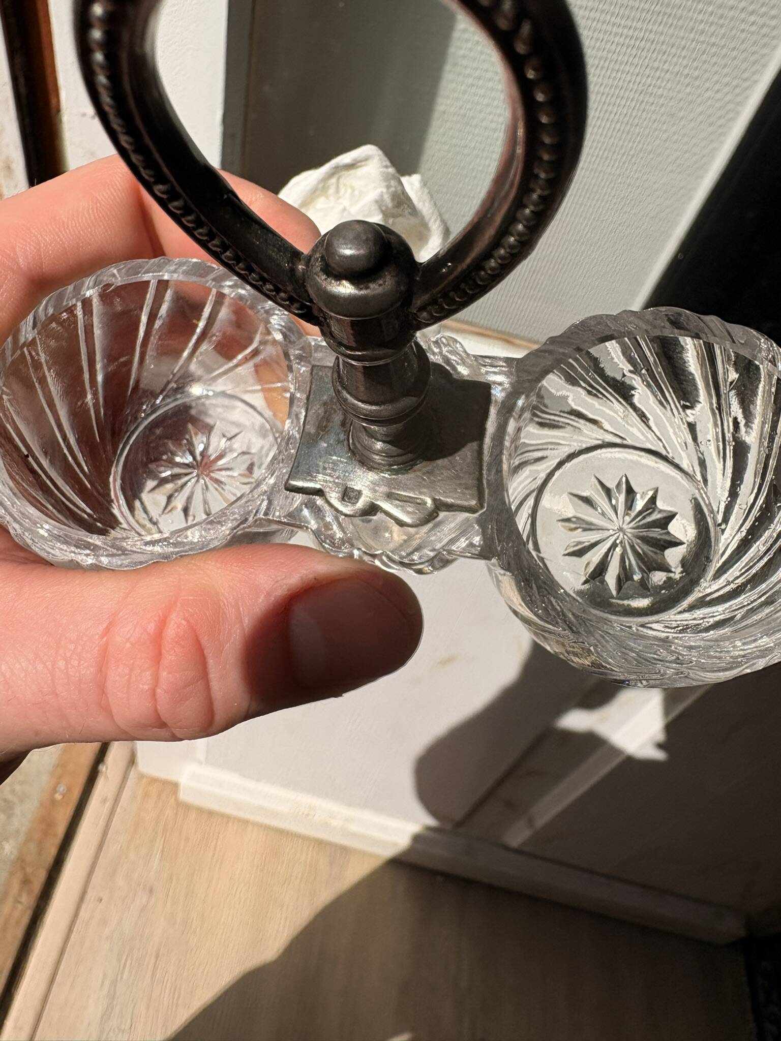 Ancien Porte Condiment Saleron Salière Poivrier Métal Argenté Christofle