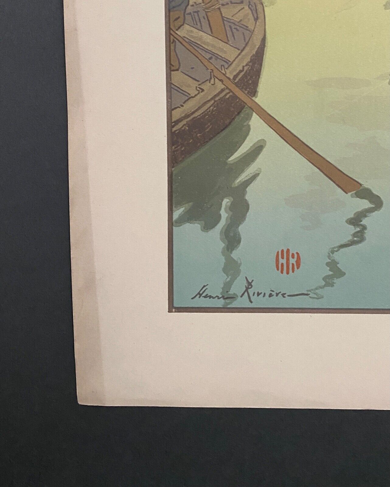 Lithograph by Henri Rivière The Sunset