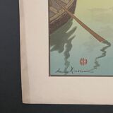 Lithograph by Henri Rivière The Sunset