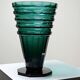 Large antique Art Deco emerald cut crystal vase, Bohemia 1920-1930