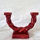 Ceramic chandelier, signed LONGCHAMP, twisted old red