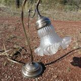 Tulip lamp / swan neck Art Deco brass