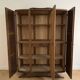 Antique 3-door Art Deco wardrobe in solid wood with mirror