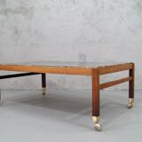 Swedish rosewood and pebbles coffee table in the style of Ib Kofod-Larsen , 1960s