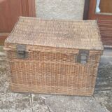 Vintage wicker storage trunk