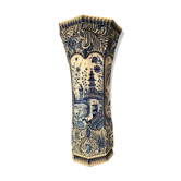Porte-parapluie vase faïence de Desvres XIXe décor Extrême-Orient Pagode 62,5 cm