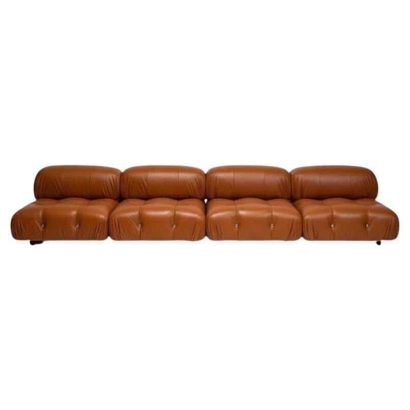 Camaleonda Lounge Sofa in Cognac Leather by Mario Bellini for B&B Italia, 1973, Set of 4