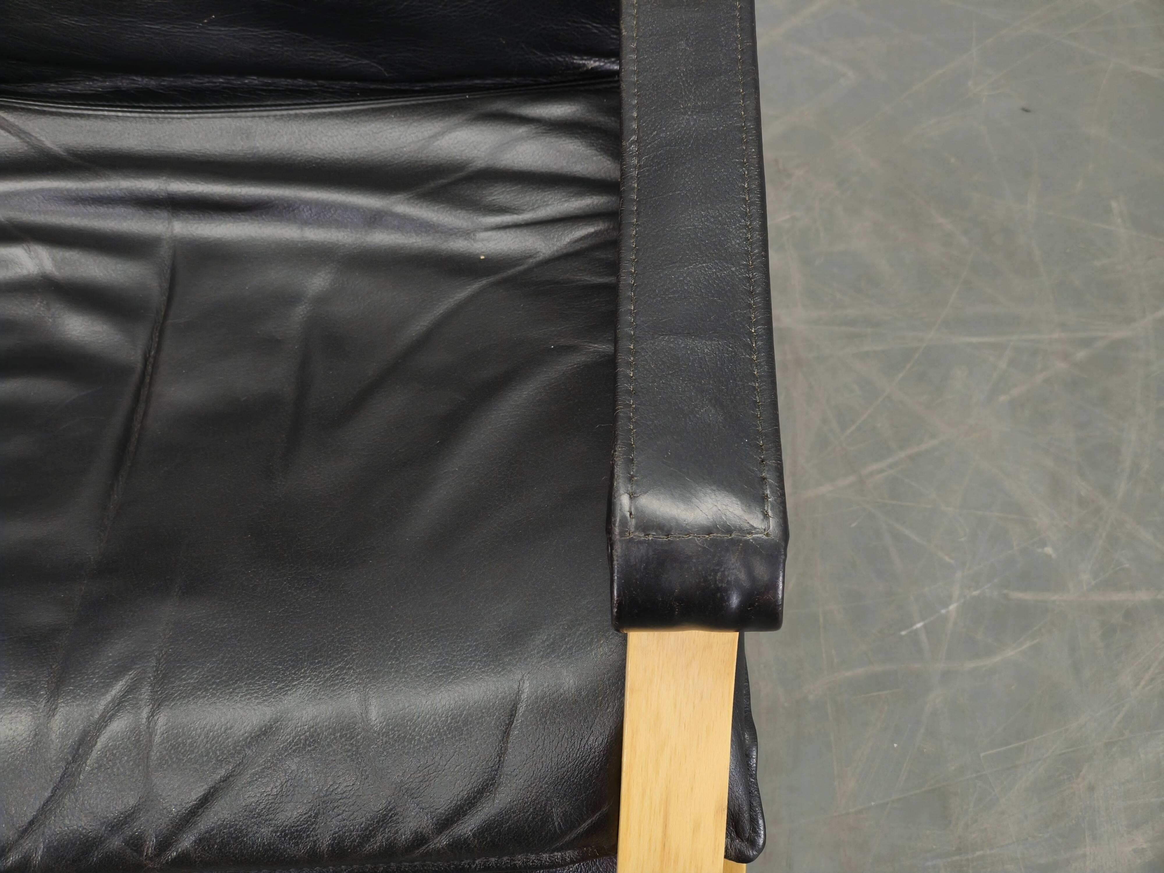 Pair of Leather Lounge Chairs by Åke Fribytter for Nelo Kroken 1960s
