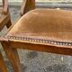 6 Art Deco gondola chairs in solid wood and brown suede