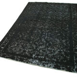 Handmade Vintage Turkish 1980s 160 cm x 250 cm Black Rug