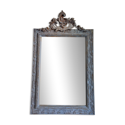Miroir ancien fronton coquille