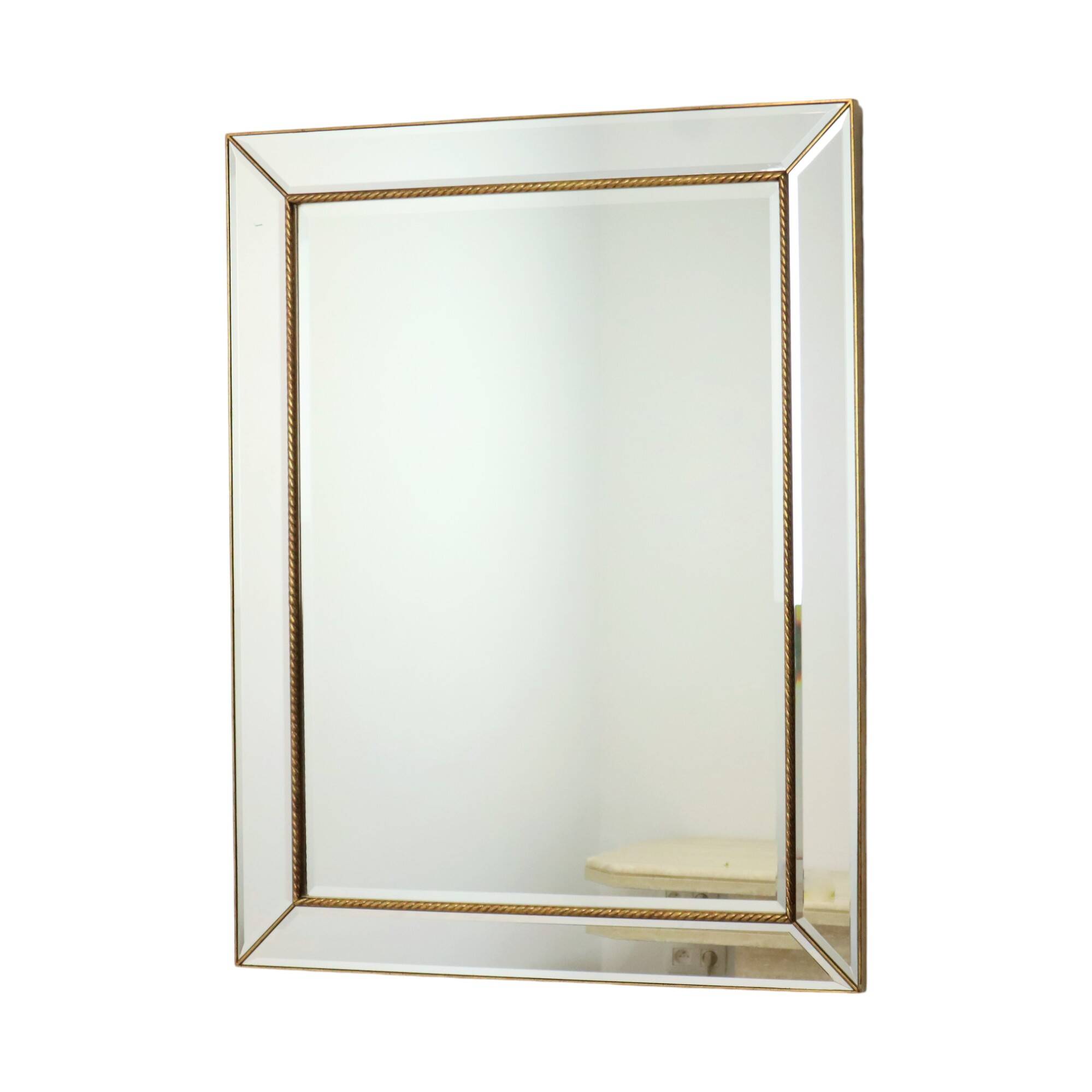 Deknudt Hollywood Regency Faceted XL Vintage Mirror 112 cm