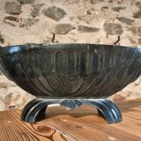 French Art Deco cast iron enamel planter – 1920s–1930s