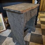 Rustic wooden bedside table